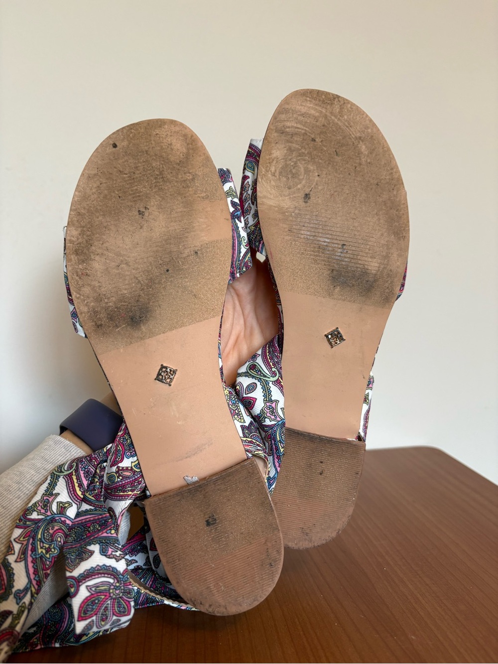 Nanette Lepore Paisley Ankle Wrap Sandals size 8 - Picture 2 of 6